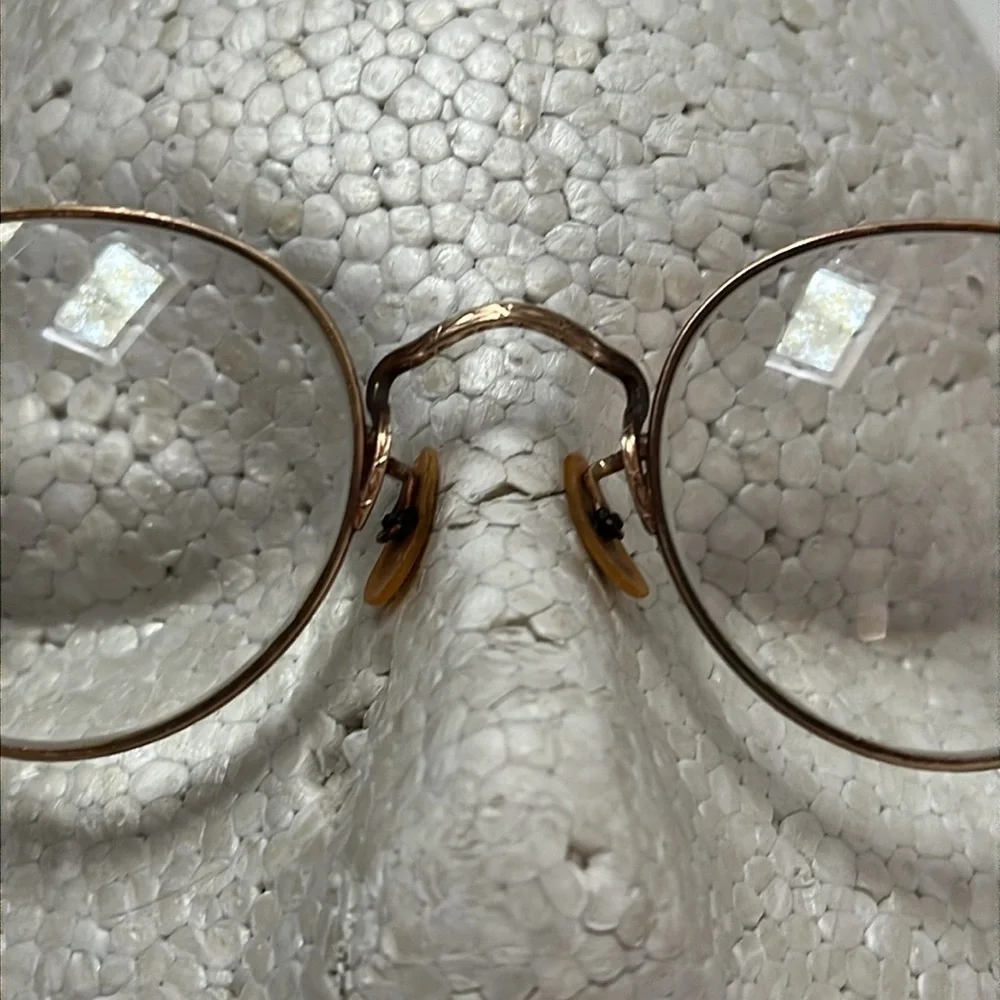 1920’s Antique Round Etched Gold Rimmed Eyeglasses